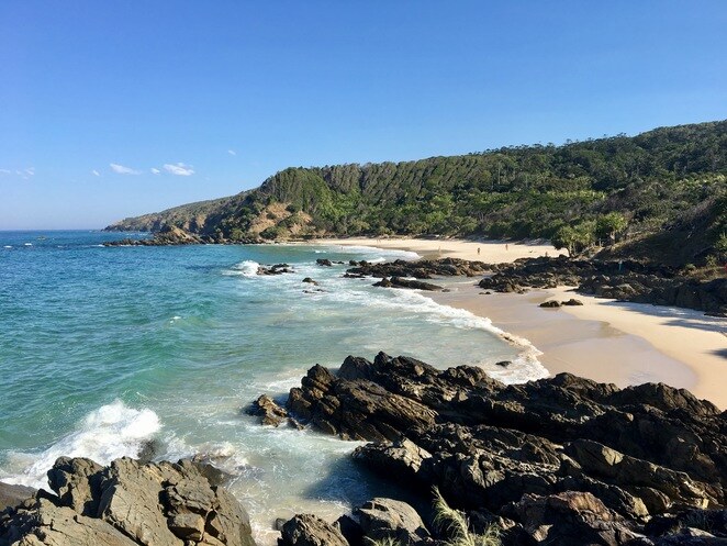 Rocks and waves at Kings Beach